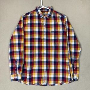 Wrangler‎ Shirt Adult Large Multicolor Plaid Long Sleeve Pocket Logo Mens